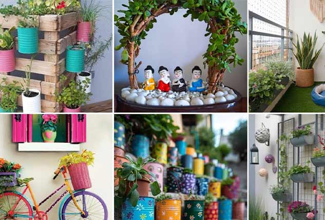 ایده برای بالکن کوچک آبنما سنگی