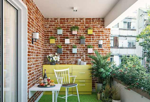 ایده برای بالکن کوچک مانند آبنما سنگی