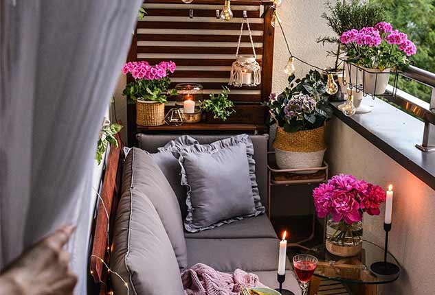 ایده برای بالکن کوچک مانند آبنما سنگی