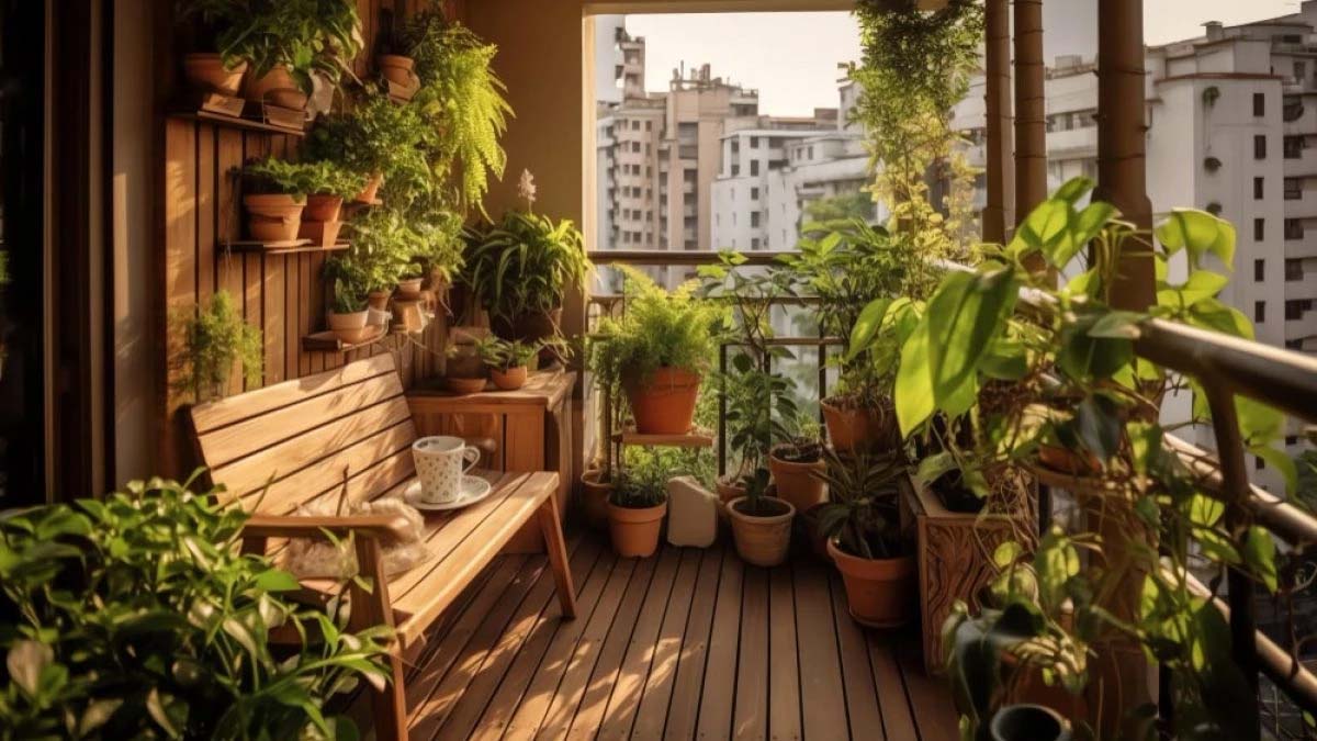 استفاده از گل‌ها و گیاهان در طراحی بالکن مدرن